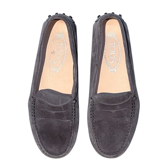Tod’s Gommino Driving Shoes Gray Suede Euro Size 37.5 US 7.5 Moccasins Mocs tods - Picture 12 of 12